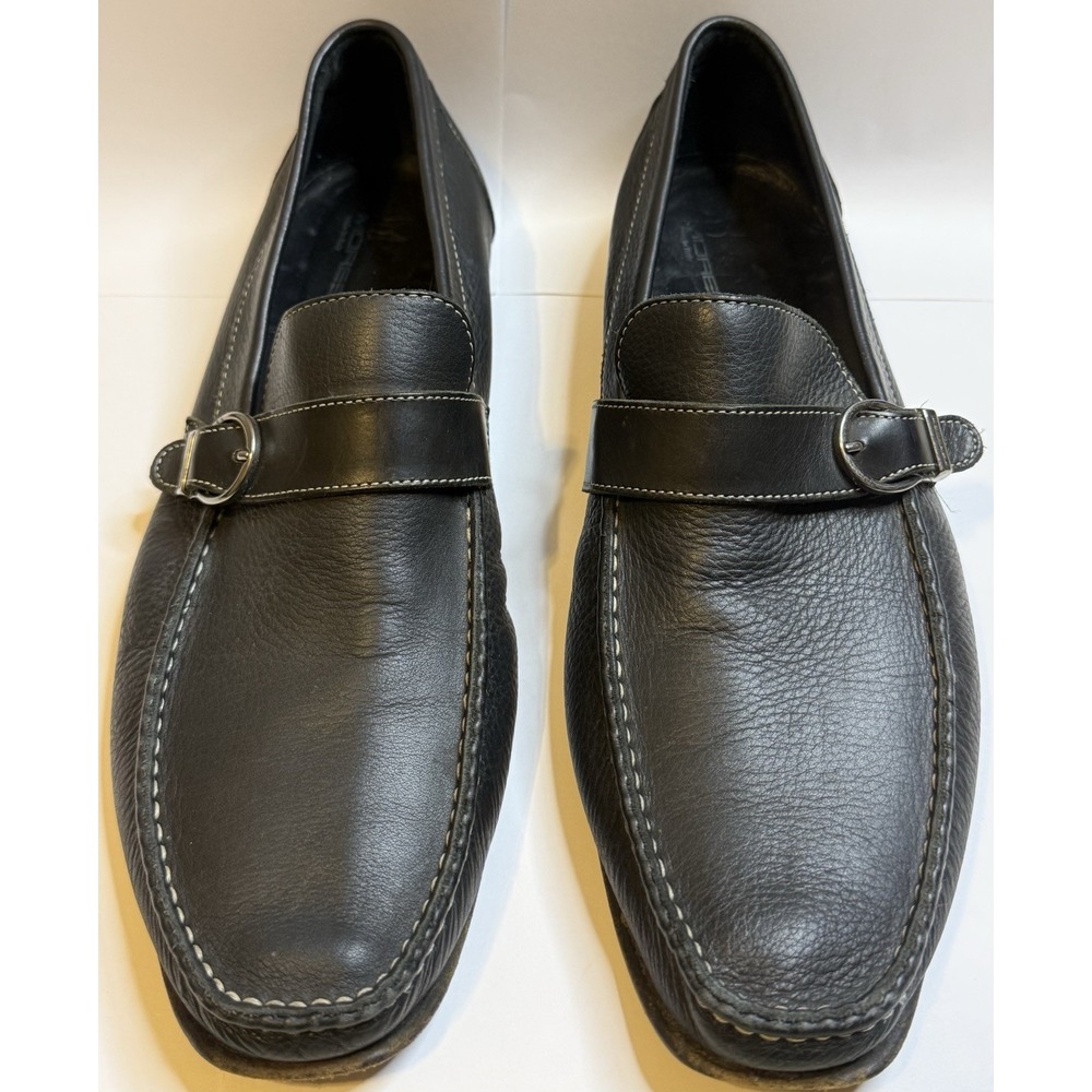 Moreschi Made in Italy Black Leather Monk Strap Loafers Men's US 11.5 Luxury